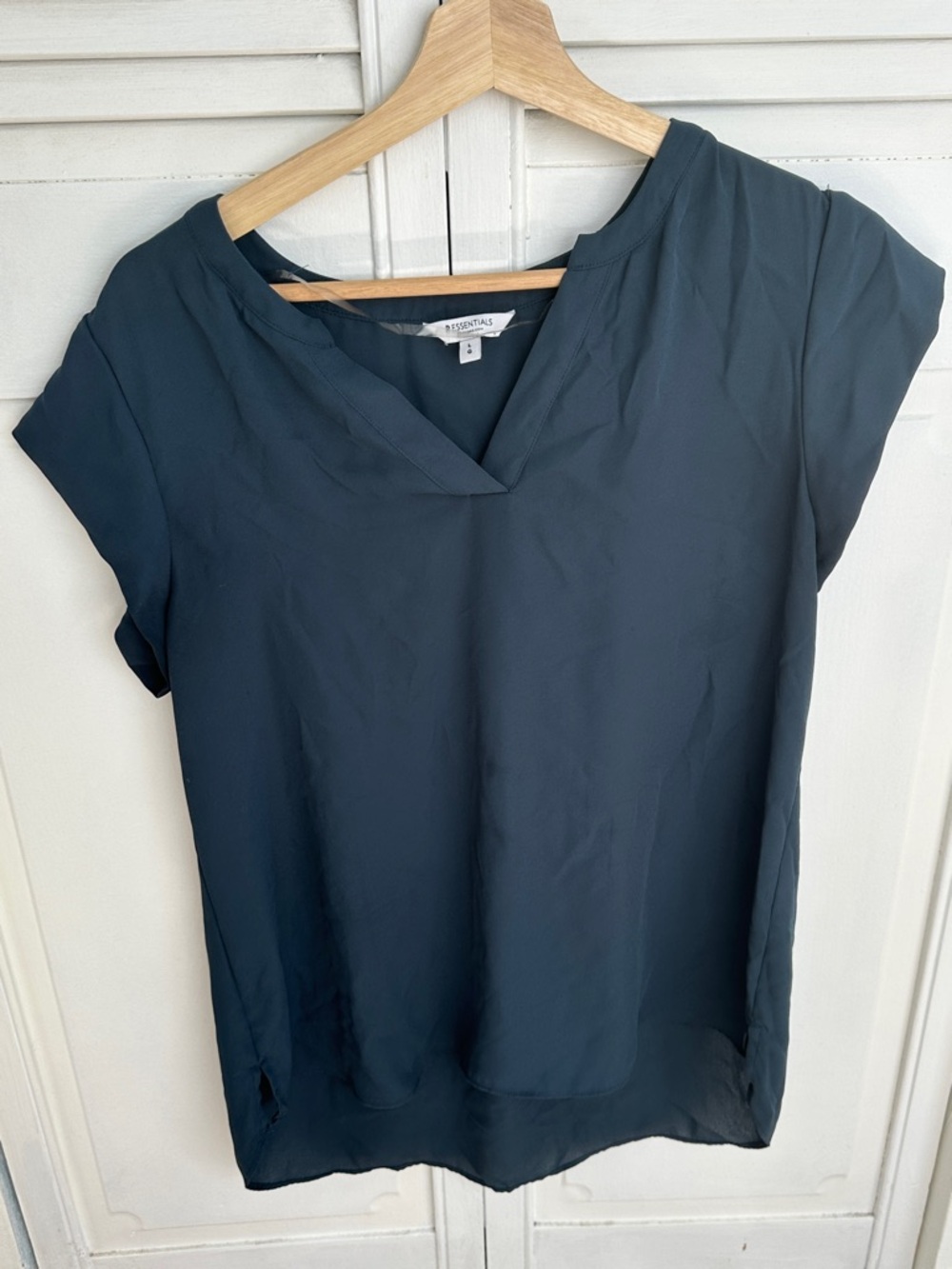 V-Neck Cap Sleeve Blouse